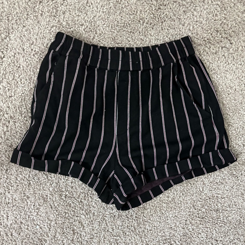 Forever 21 Black and White Striped High Waist Shorts